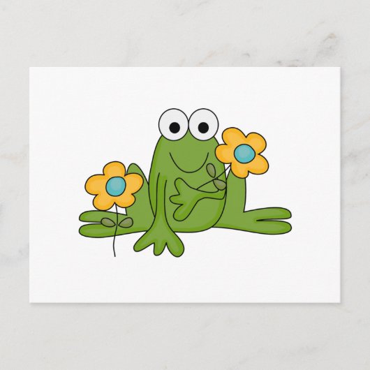 bloem kikkerig kikker briefkaart (Voorkant)