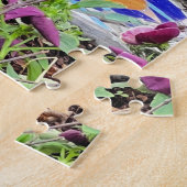 Bloem Kind! Cute Cat in de tuin Legpuzzel (Zijkant)