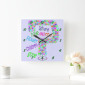 Bloem Kinderen Vierkante Klok (Huis)