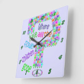 Bloem Kinderen Vierkante Klok (Hoek)