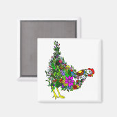 Bloem kip magneet (Voorkant / Achterkant)