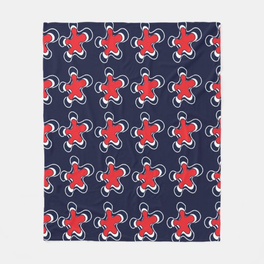 Bloem Kleurrijk Abstract Bloempatroon Fleece Deken (Voorkant)