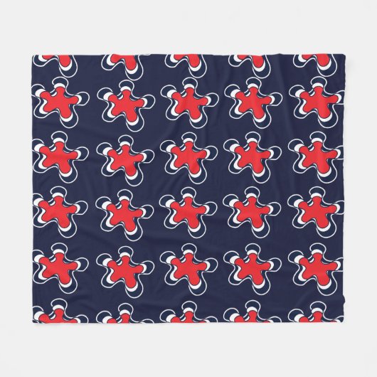 Bloem Kleurrijk Abstract Bloempatroon Fleece Deken (Voorkant (Horizontaal))