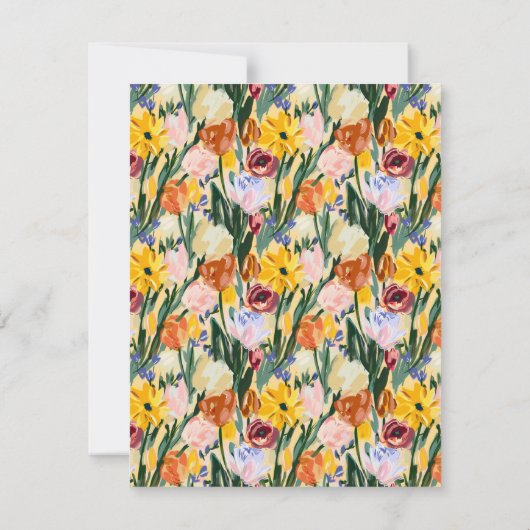 Bloem Kleurrijke Schilderkunst Monogram Naam Perso Notitiekaartje (Achterkant)