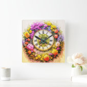 Bloem Klok Wand Art Decor (Huis)
