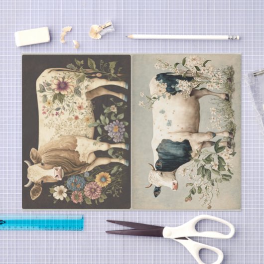 Bloem Koeien Tissuepapier (Craft)