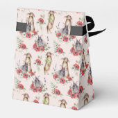 Bloem Konijn Oor Bruiloft Roze Bedankdoosjes (Achterkant)