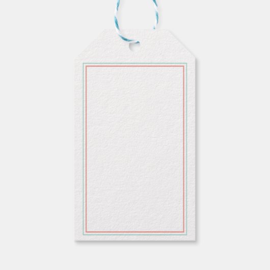 Bloem Koraal Teal Bedankt Cadeaulabel (Achterkant)