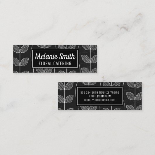 Bloem Krijt Doodles Mini Visitekaartje (Voorkant / Achterkant)