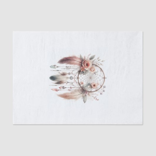 Bloem Kristal Veer Dreamcatcher Boho Tissuepapier (Voorkant)