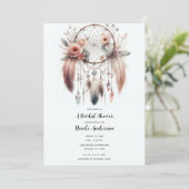Bloem Kristal Veer Droomvanger Boho Bruidskleding Kaart (Staand voorkant)