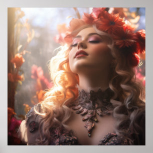 Bloem Kroon Dame Poster