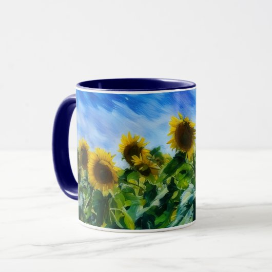 Bloem Kunst Zonnebloem Bloemrijke Mok (Voorkant links)