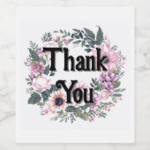 Bloem Label Dankjewel Krans Classy Coquette Wijn Etiket (Enkel label)