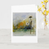 Bloem Landschap Wenskaart Leeg Binnen Kaart (Gele Bloem)
