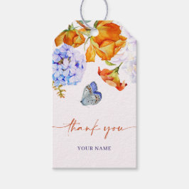 Bloem lente tuin vlinder cadeaulabel