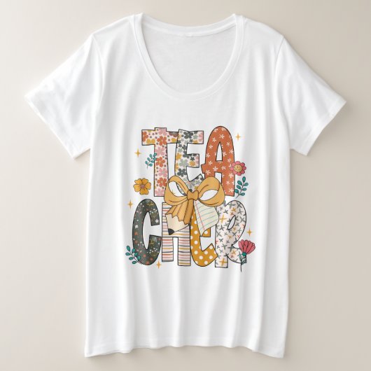 Bloem Leraar Grote Maat T-shirt (Design voorkant)