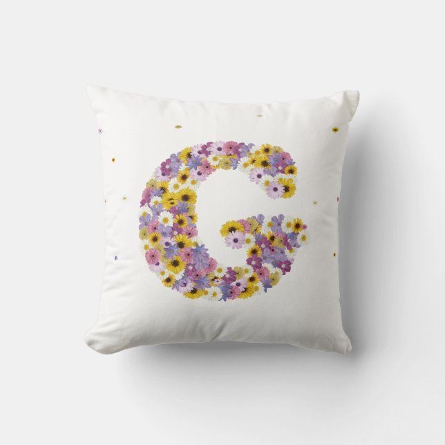 Bloem letter g kussen (Voorkant)