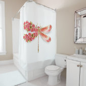 Bloem libel met juwelen sakura douchegordijn (In situ)