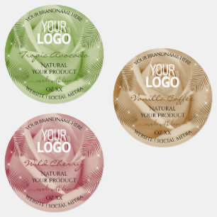 Bloem Licht Rood Bruin Groen Product Labels Logo