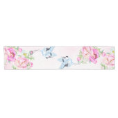 Bloem Licht Roze Koele Print Korte Tafelloper (Horizontaal)