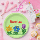 Bloem Liefde Tuin Bloemen Groen Papieren Bordje (Feest)