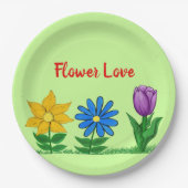 Bloem Liefde Tuin Bloemen Groen Papieren Bordje (Voorkant)
