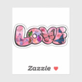 Bloem Liefde Typografie Sticker (Vel)