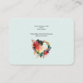 Bloem & Liefdevolle Vogel Hart Trouw Uitnodiging Informatiekaartje (Achterkant)