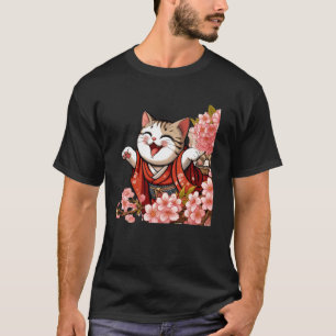 Bloem Liefhebber Vintage Kitten Traditionele Japan T-shirt