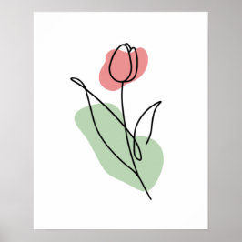 Bloem Lijn Kunst Poster