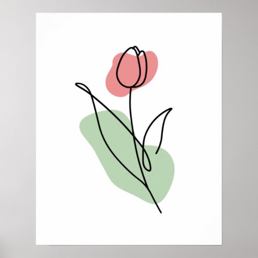 Bloem Lijn Kunst Poster (Voorkant)