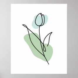 Bloem Lijn Kunst Poster