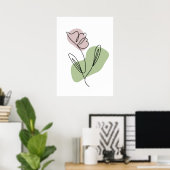 Bloem Lijn Kunst Poster (Thuiskantoor)