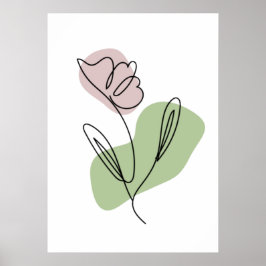 Bloem Lijn Kunst Poster