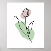 Bloem Lijn Kunst Poster (Voorkant)