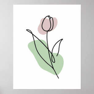 Bloem Lijn Kunst Poster