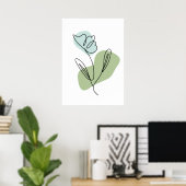 Bloem Lijn Kunst Poster (Thuiskantoor)