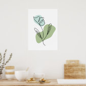 Bloem Lijn Kunst Poster (Keuken)
