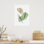 Bloem Lijn Kunst Poster (Keuken)