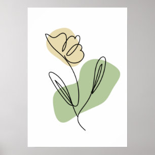 Bloem Lijn Kunst Poster
