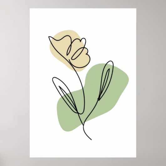 Bloem Lijn Kunst Poster (Voorkant)