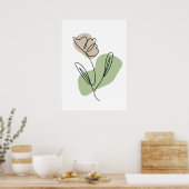 Bloem Lijn Kunst Poster (Keuken)
