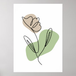 Bloem Lijn Kunst Poster