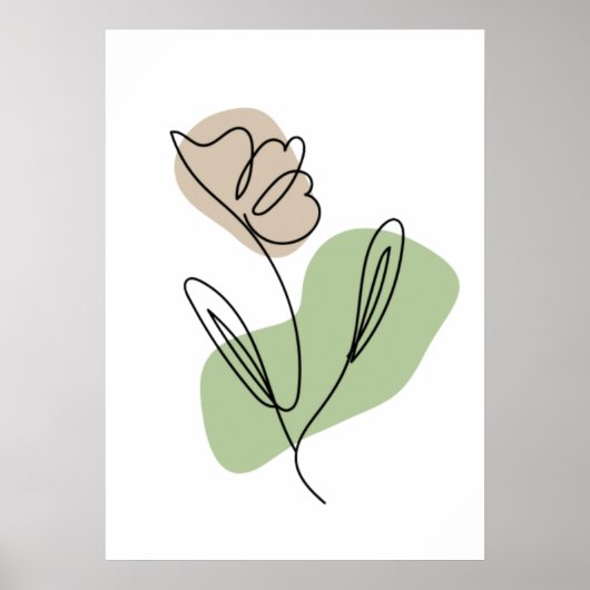 Bloem Lijn Kunst Poster (Voorkant)