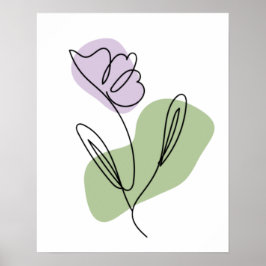 Bloem Lijn Kunst Poster