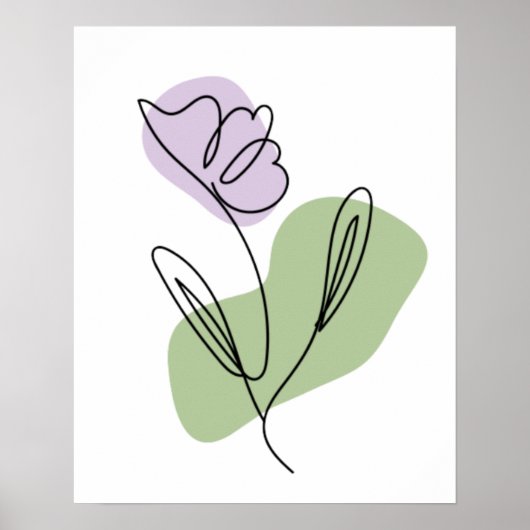 Bloem Lijn Kunst Poster (Voorkant)