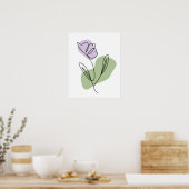 Bloem Lijn Kunst Poster (Keuken)