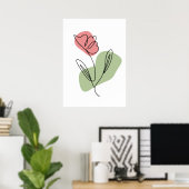 Bloem Lijn Kunst Poster (Thuiskantoor)