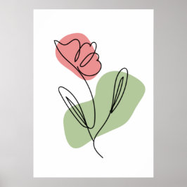 Bloem Lijn Kunst Poster